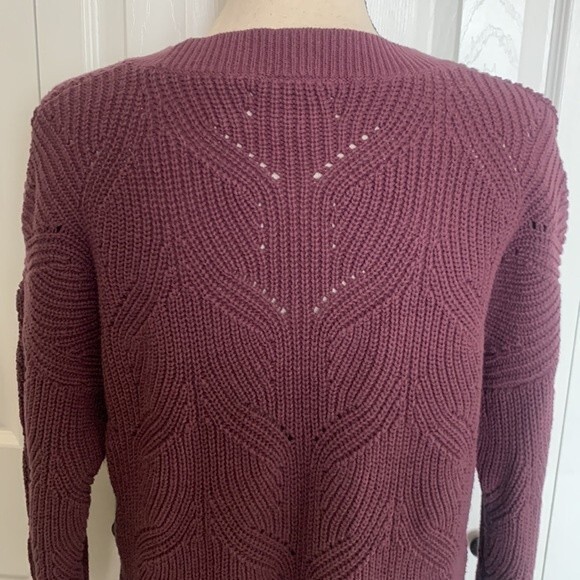 Torrid Pointelle Ribbed Open Knit Pullover Eggplant Purple Sweater Plus 1x - Picture 6 of 9